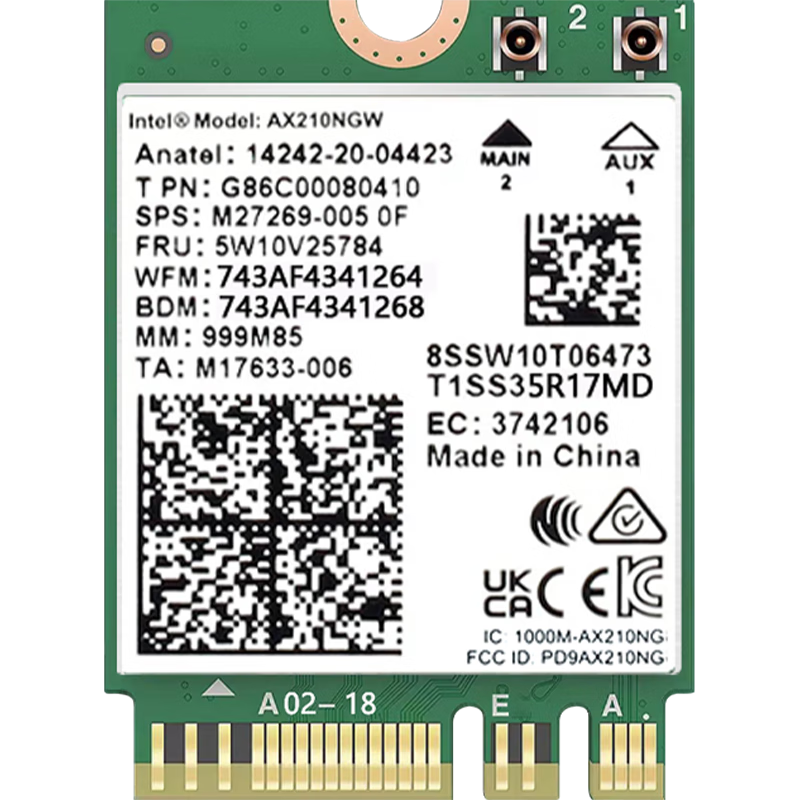 睿因（Wavlink）WL-WN675X3M AX210无线网卡英特尔千兆电竞游戏WiFi6笔记本电脑内置网卡wifi接收器蓝牙5.3 78.76元（需凑单 领券）