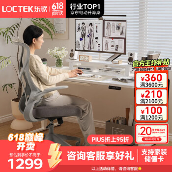 Loctek 乐歌 电动升降电脑桌坐站交替家用写字学习书桌E2雅白1.6m桌 爆款高性价比|白腿+雅白