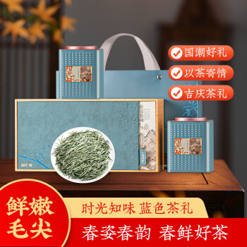 小茶日记 茶叶 毛尖绿茶礼盒装300g 信阳特产茗茶 高端送礼