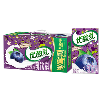 yili 伊利 优酸乳无菌砖蓝莓味250g*24盒/箱（礼盒装）