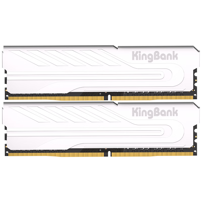 PLUS会员：KINGBANK 金百达 32GB(16GBX2)套装 DDR4 3200 台式机内存条 银爵 C16 387.01元包邮