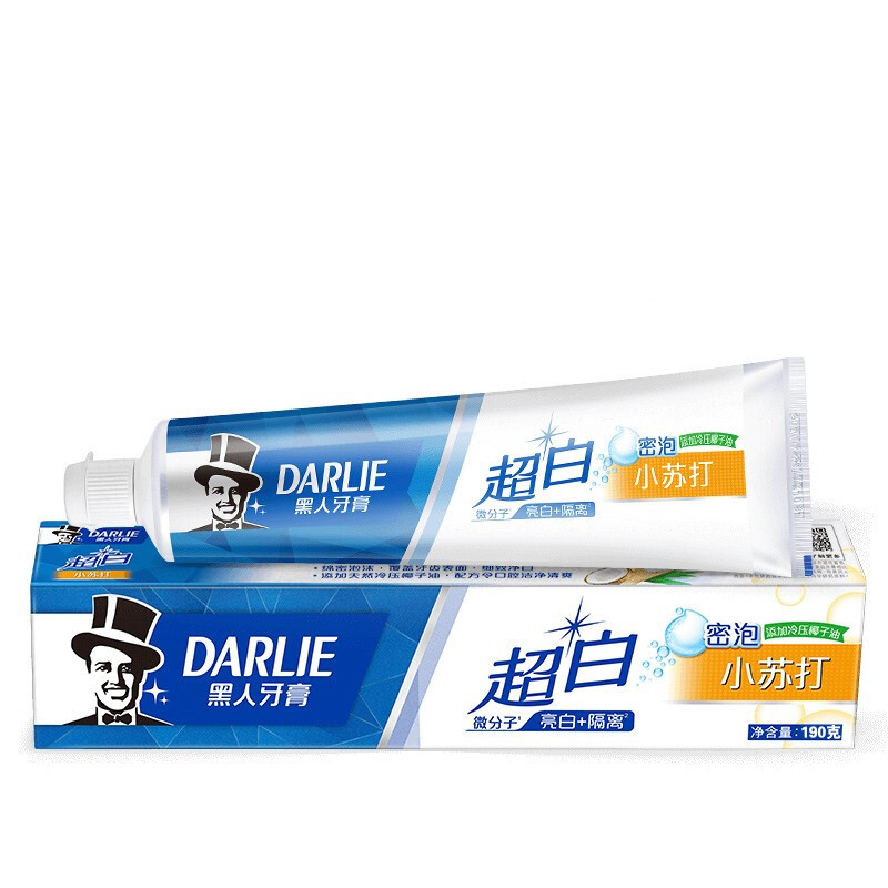 DARLIE 好来 超白小苏打牙膏 冷压椰子油 190g 7.9元