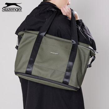 Slazenger 史莱辛格 旅行包男短途手提轻便行李包女士运动包出差旅游大容量行李袋 橄榄绿
