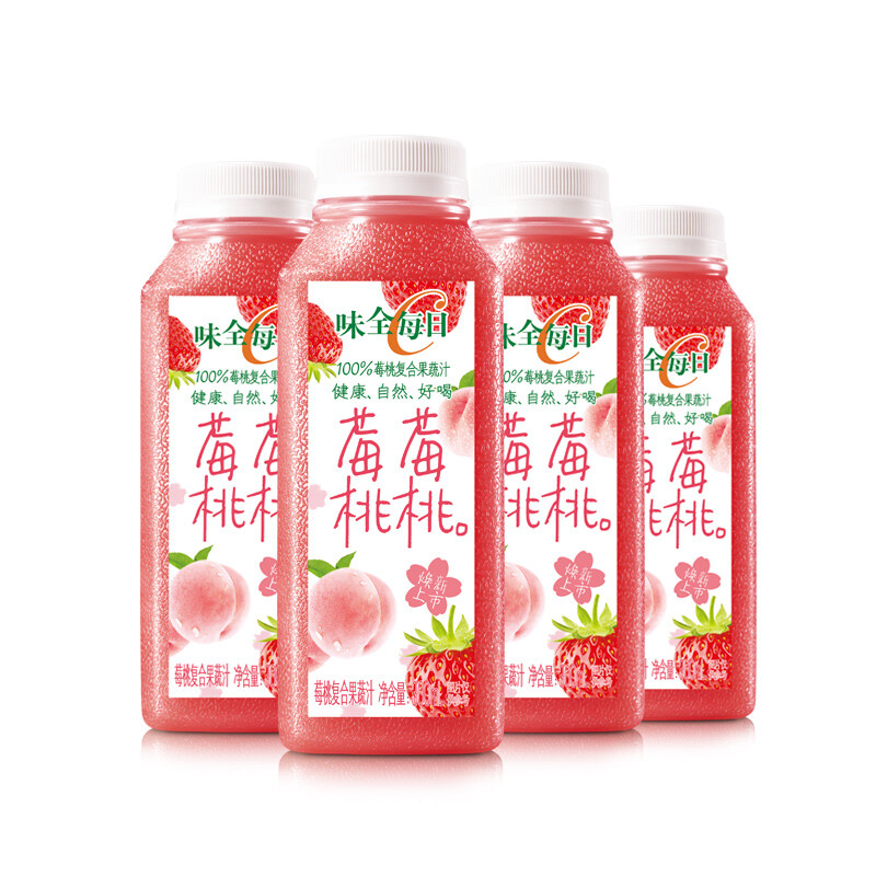 WEICHUAN 味全 每日C莓莓桃桃300ml*4冷藏果蔬汁饮料 礼盒装夏日新品 券后12.61元