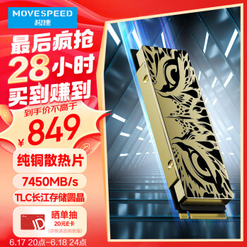 MOVE SPEED 移速 2TB SSD固态硬盘 M.2接口PCIe 4.0 x4长江存储晶圆  黑豹（纯铜散热片版）
