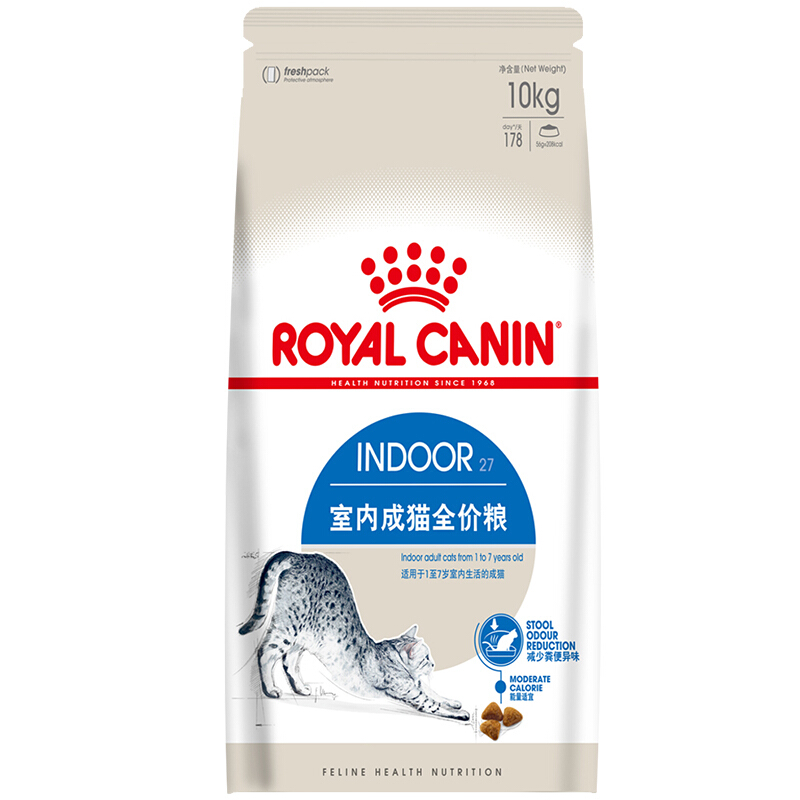 ROYAL CANIN 皇家 I27室内成猫猫粮 10kg 379元