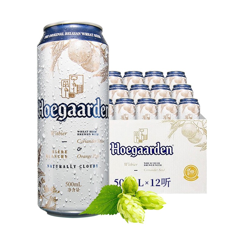 Hoegaarden 福佳 比利时风味白啤酒 500ml*18听 整箱装 95.9元