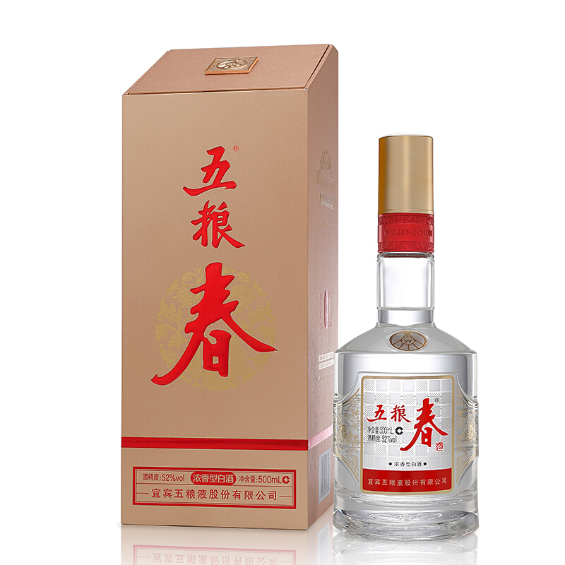 五粮春 五粮液 五粮春 第二代 浓香型白酒 52度 500ml*6瓶 整箱装 囤货送礼 1500元