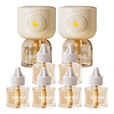 米小舒電熱蚊香液家用插電式蚊液器無煙無味6瓶2器 19.8元