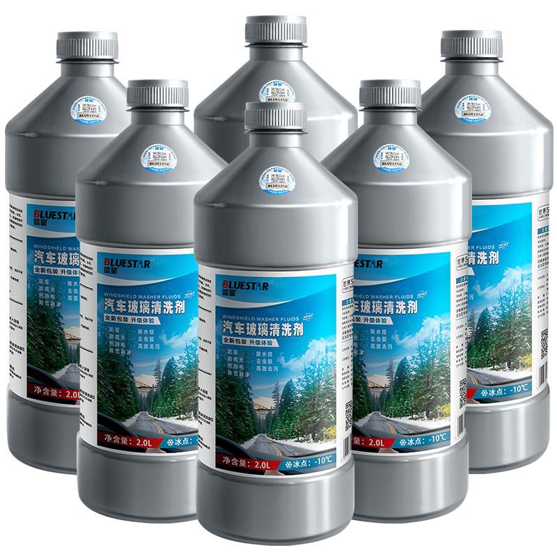 BLUE STAR 蓝星 新包装玻璃水清洗剂-10℃ 2L 6瓶去油膜玻璃清洁剂 81元