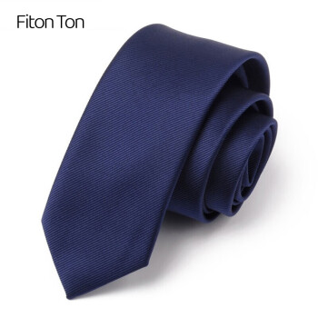 Fiton Ton FitonTon领带男士商务正装窄领带易拉得懒人工作结婚韩版休闲6cm礼盒装FTL0011 蓝色