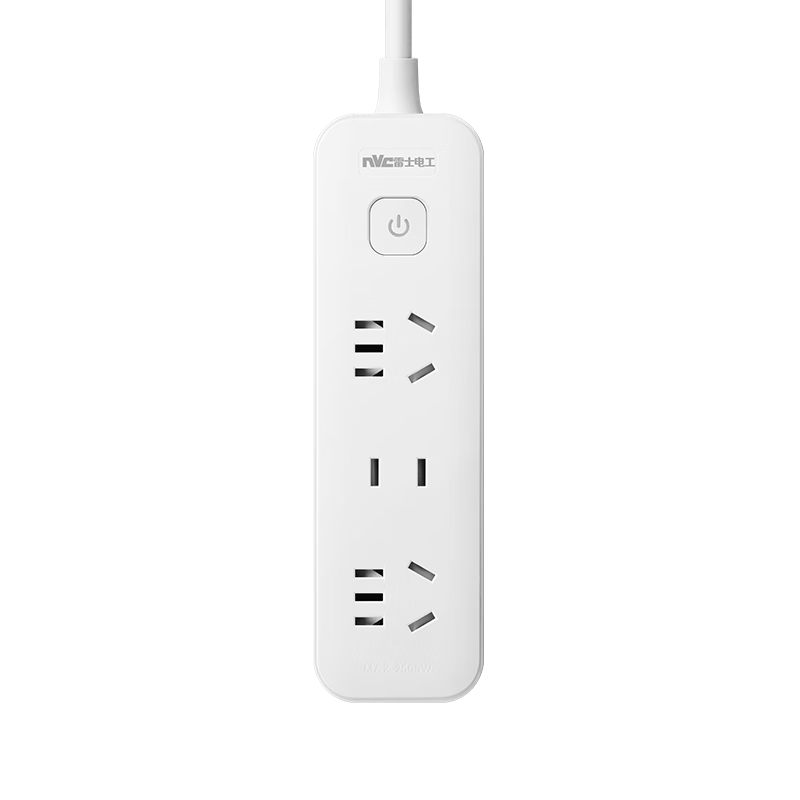 PLUS会员、概率券：NVC 雷士电工 总控3插位插线板1.2米 EP432 10.12元 (需用券)