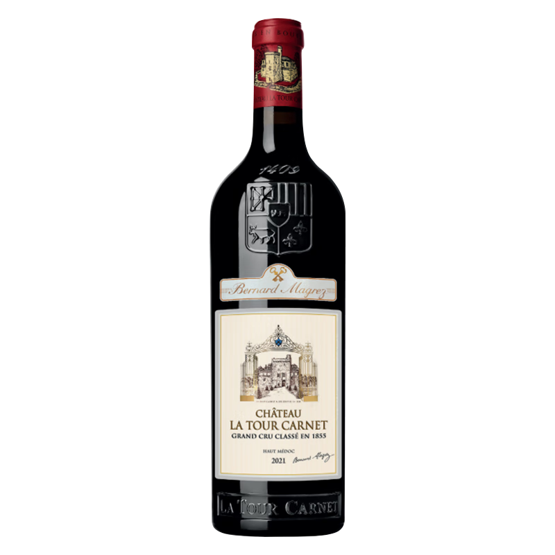 京东百亿补贴：Chateau La Tour Carnet 拉图嘉利酒庄 2021年 干红葡萄酒 750ml 单支装 195.03元 包邮