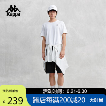 Kappa 卡帕 运动t恤短袖男款2024新款男夏季跑步半袖上衣K0E32TD43