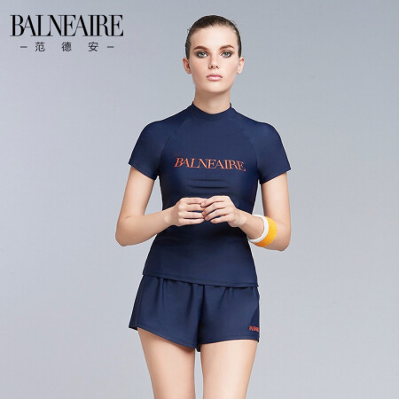 BALNEAIRE 范德安 泳衣女 蓝色柔光橘logo M 券后148.1元