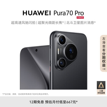 HUAWEI 华为 Pura 70 Pro 羽砂黑 12GB+1TB