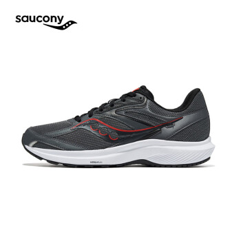 saucony 索康尼 凝聚17 减震训练跑鞋透气运动鞋灰黑 42.5