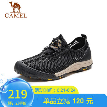 CAMEL 骆驼 透气速干日常休闲男士户外运动网面凉鞋 GMS2210104 黑色