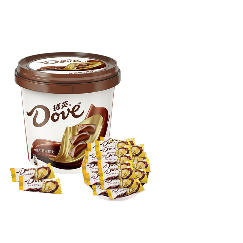 京东百亿补贴、plus会员:德芙（Dove）丝滑牛奶巧克力桶装480g 44.98元包邮