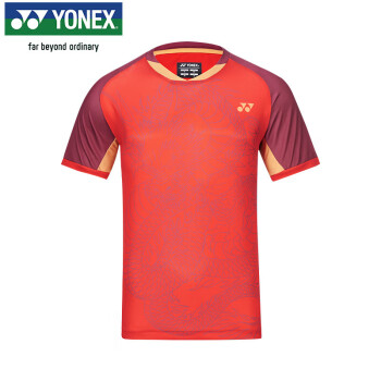 YONEX 尤尼克斯 羽毛球服舒适透气龙年男款运动短袖T恤YM0055EX红M