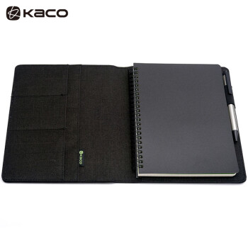 KACO 文采 爱乐A5笔记本套装 商务礼品会议记录名片收纳简约创意套装 黑色