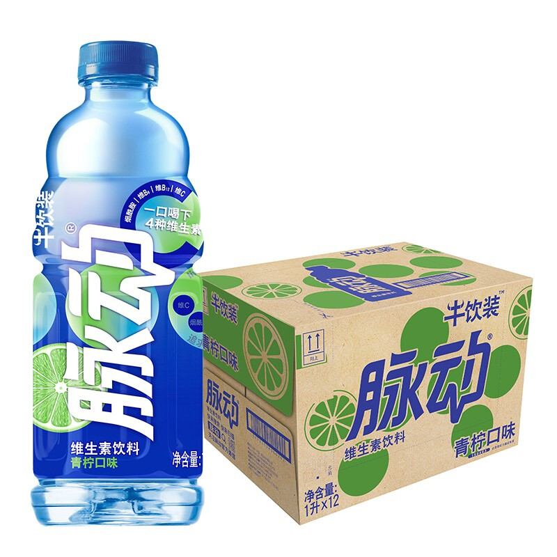 Mizone 脉动 青柠口味 1L*12瓶 维C低糖维生素饮料 家庭大瓶装 49.62元