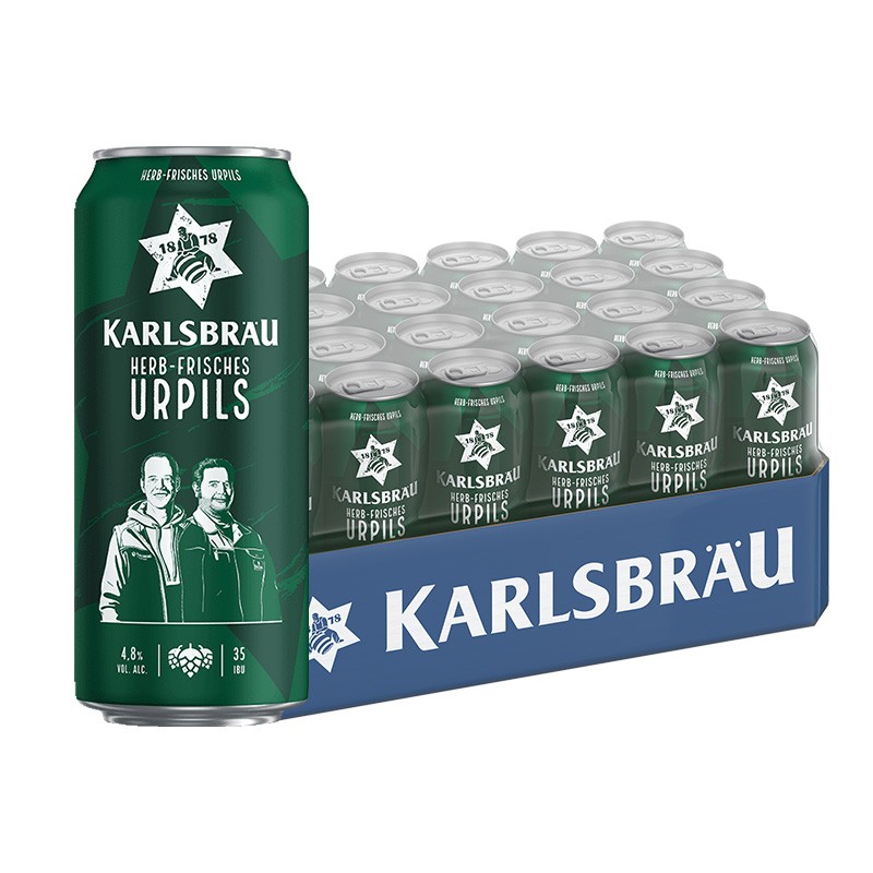 KARLSBRAU 卡斯布鲁 KARLSBRÄU) 经典皮尔森啤酒 500ml*24听 春日畅饮 德国原装进 146.52元