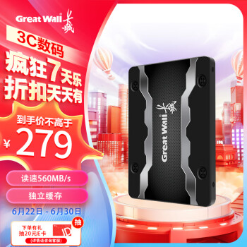 Great Wall 长城 512GB SSD固态硬盘 SATA3.0接口高速读写独立缓存 GW600S系列 读速560MB/S