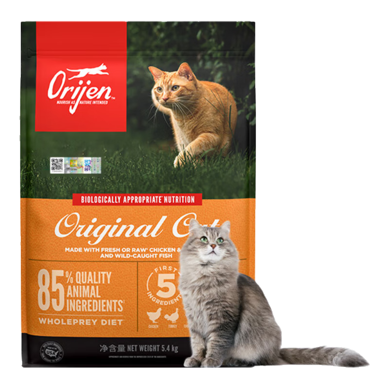 PLUS会员：Orijen渴望 鸡肉味猫粮 美版 最近效期24/8 5.4kg 336.05元包邮
