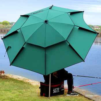 猛攻 钓鱼伞2.0米万向防雨 折叠抗风加厚防晒双层遮阳伞