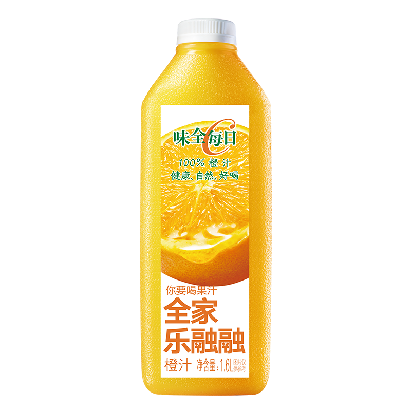 再降价、限地区、PLUS会员：WEICHUAN 味全 每日C 100﹪橙汁 1.6L需下单4件*6件 72.28元（合12.05元/件）