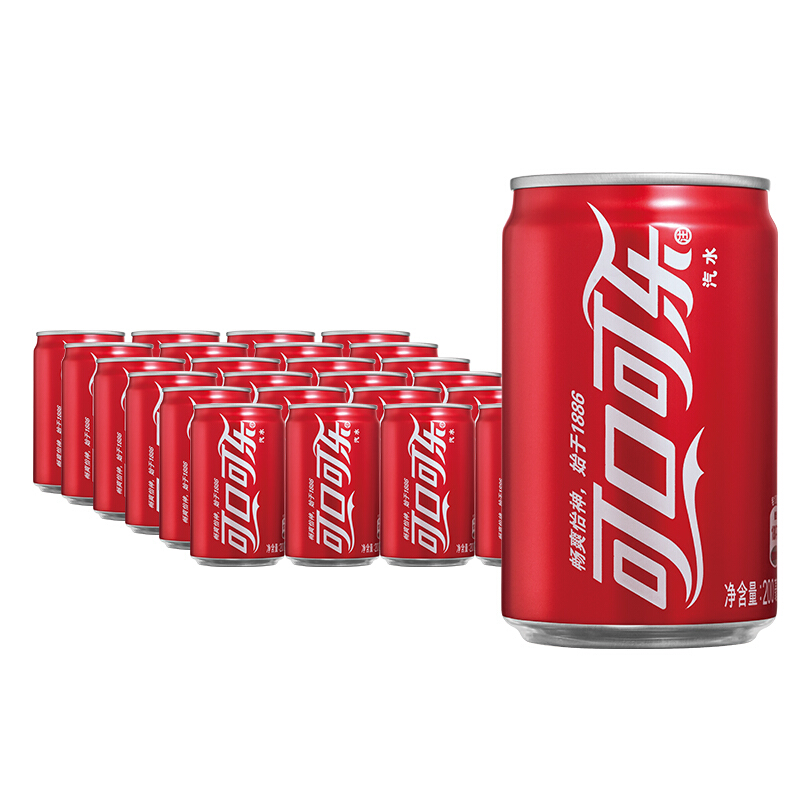 Coca-Cola 可口可乐 汽水 碳酸饮料 200ml*24罐 迷你摩登罐 新老包装随机发货 26.31元（需买2件，需用券）
