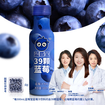 福兰农庄 蓝莓宝 蓝莓汁饮料300mL*1瓶