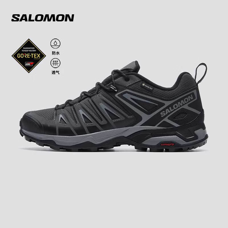 salomon 萨洛蒙 男款 户外运动防水透气舒适减震徒步鞋 X ULTRA PIONEER GTX 墨黑色 471968 7 (40 2/3) 898元