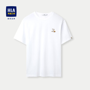 HLA 海澜之家 短袖T恤男24凉感针织撞色印花短袖男夏季