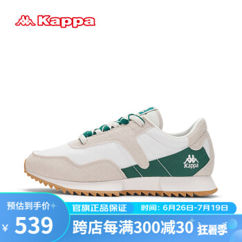Kappa 卡帕 厚底老爹鞋男女同款春季运动跑鞋 月灰色/白色 37
