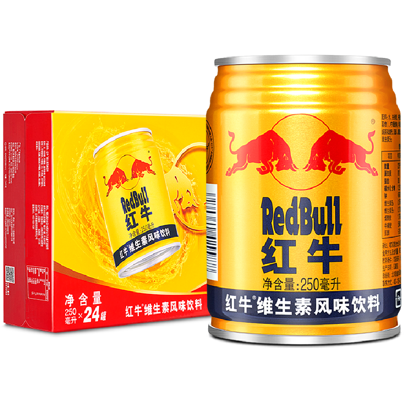 PLUS会员：红牛 (RedBull) 维生素风味饮料 250ml*24罐整箱 *2件 162.4元（合81.2元/件）