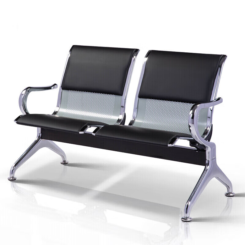 金经金属 连排椅机场椅等候椅输液椅休闲排椅机场椅 JH-9701黑色双人位 699元