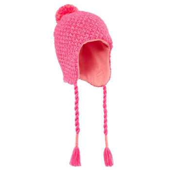 DECATHLON 迪卡侬 儿童户外滑雪帽青少年保暖辫子帽护耳针织帽胭脂红均码 4271989