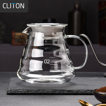 CLITON 云朵咖啡分享壶 家用耐热玻璃滴漏壶咖啡云朵分享壶500ml CL-CF07