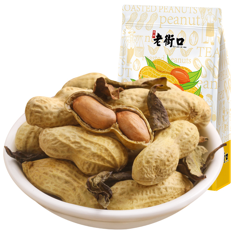 老街口 鸭屎香茶叶炒花生 500g 18.9元