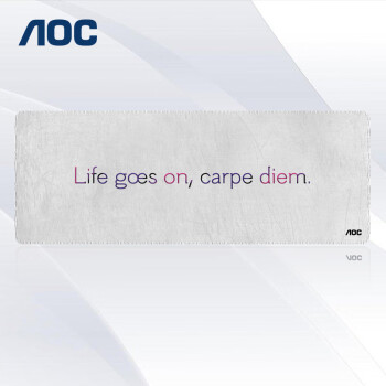 AOC 冠捷 全属性系列 电竞游戏鼠标垫超大号 加厚锁边办公键盘电脑书桌垫 白色 M160 Life goes on