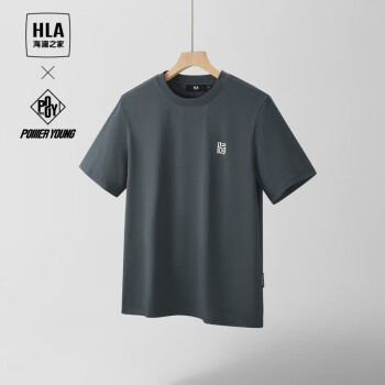 HLA 海澜之家 短袖T恤男24凉感撞色圆领时尚短袖男夏季