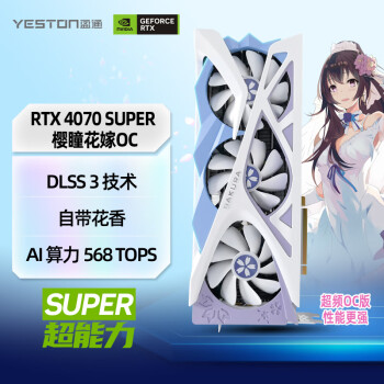 yeston 盈通 GeForce RTX 4070 SUPER 12G D6X 樱瞳花嫁OC