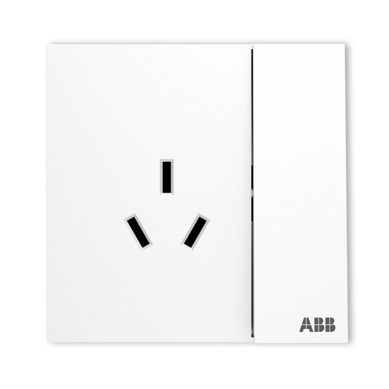 ABB 盈致系列 CA228 16A一开三孔插座 典雅白 26.05元
