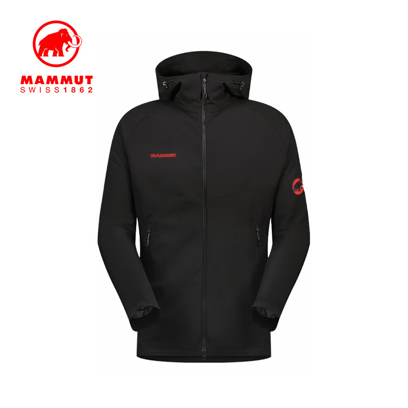 MAMMUT 猛犸象 Macun 2.0男士连帽防风防泼水软壳夹克外套 限量发售 黑色 M 1708.1元