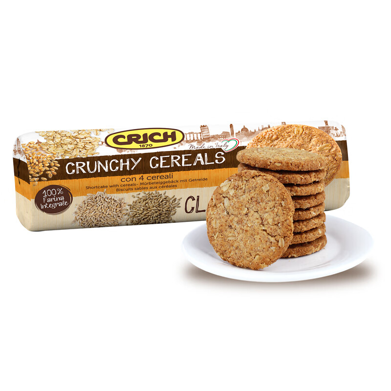 可意奇意大利进口 CRICH 全麦松脆粗粮酥性原味消化饼干250g  12.9元（需领券）