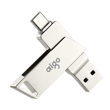 aigo 爱国者 U350 USB3.0U盘 银色 128GB USB/Type-C 双口 59.9元
