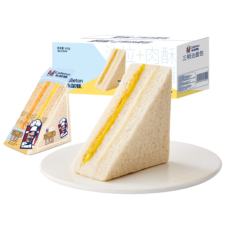 限地区、PLUS会员：Calleton 卡尔顿 原味三明治吐司面包420g 8.96元