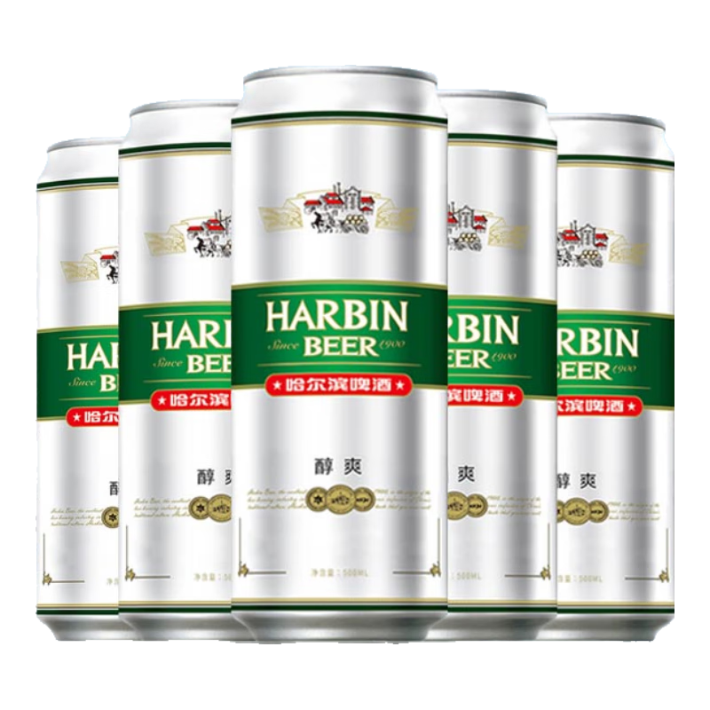 plus会员、概率券、需凑单:哈尔滨啤酒（HARBIN）啤酒醇爽500ml*18听＊2件 73.12元包邮（合36.56元/件）